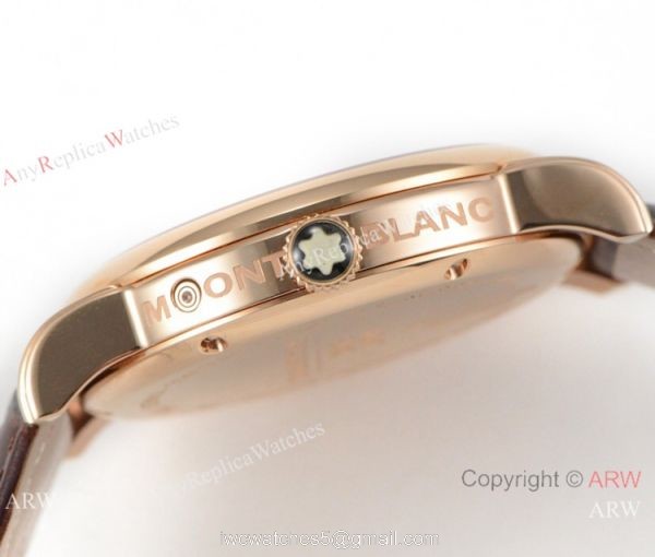 VF Factory Fake Montblanc Star Legacy Moon Rose Gold White Face Watch