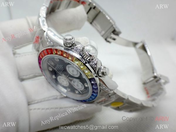 Rolex Daytona Rainbow Replica Watch Stainless Steel Chronograph 40mm