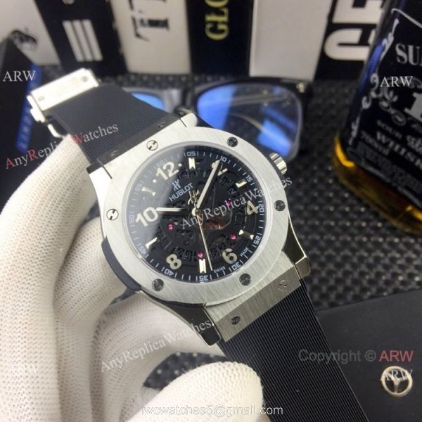 Copy Hublot Classic Fusion Skeleton Gray Gummy Strap Watches 2019 New