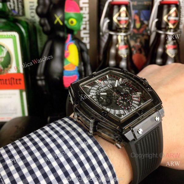 Fake Hublot Geneve Big Bang Black Unico Sapphire VK Chronograph Watch