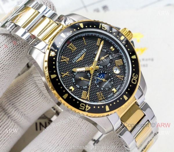 Longines HydroConquest 2-Tone Black Bezel Watches New Replica