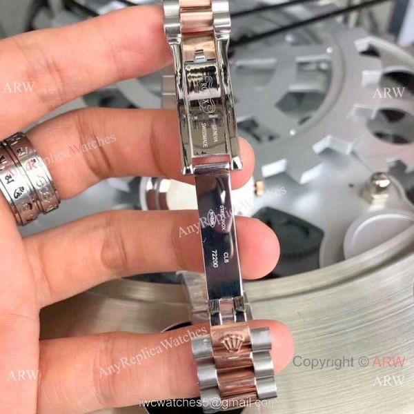 Copy Rolex Datejust Gray Dial 2-Tone Rose Gold President Watch 40mm