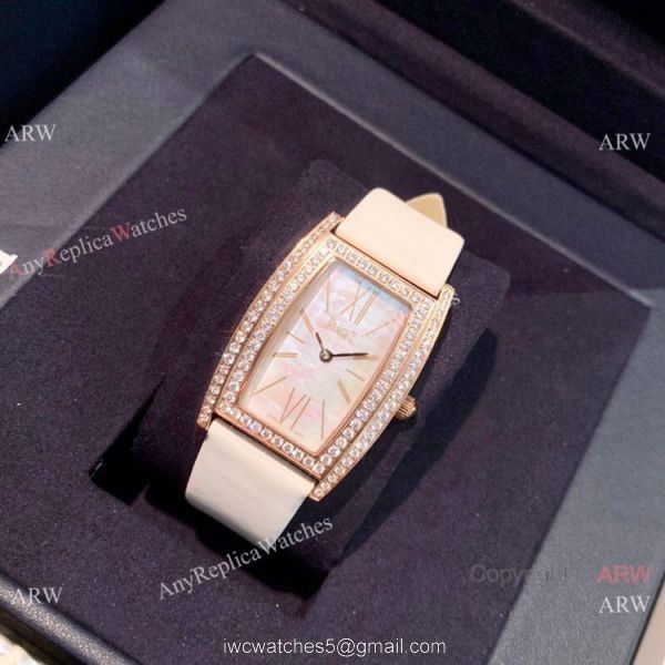 Copy Piaget Limelight Tonneau Rose Gold diamond Watch 27mm