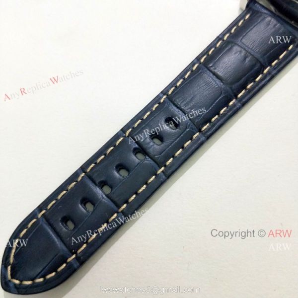 High Quality Panerai Luminor GMT PAM00320 Watch Blue Dial Blue Leather Strap