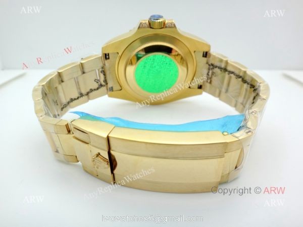 Copy Rolex GMT Yellow Gold 40mm Watch Rolex GMT Master 2 Rainbow Bezel
