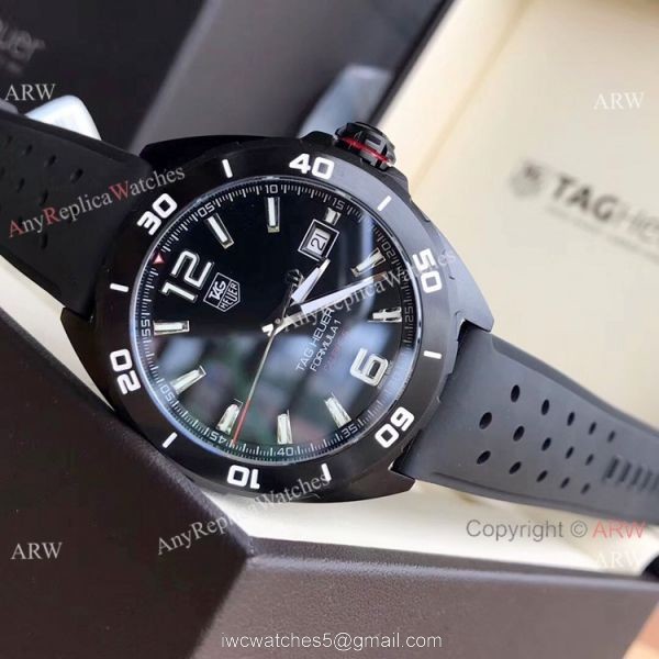 Swiss Tag Heuer Formula 1 Calibre 5 Men Watch Black Leather Strap