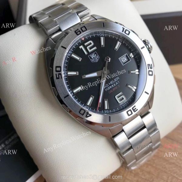 Swiss Tag Heuer Formula 1 CALIBRE 5 Bracelet Stainless Steel Black Face