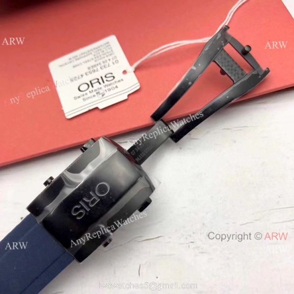 Highest Quality Fake Oris Aquis Swiss sw200 Watch Blue Rubber Strap