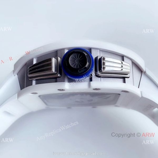 KV Factory Swiss 7750 Richard Mille RM 011-FM Polo Club Saint Tropez White Ceramic Watch Richard Mille AAA
