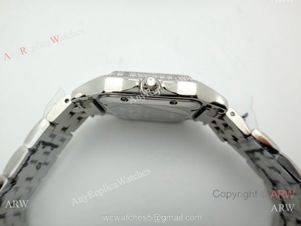 Clone Cartier Panthere de Stainless Steel Diamond Watch Quartz 27mm