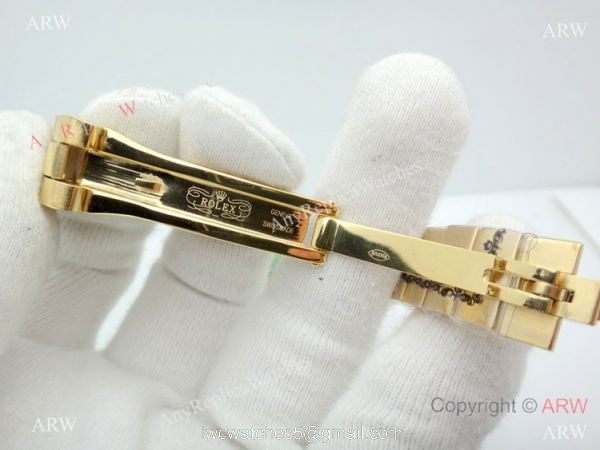 Copy Rolex Datejust Gold White Face Presidential Watch 26mm for Lady