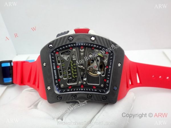 Swiss Replica Richard Mille RM70-01 Carbon Red Rubber Strap Watch