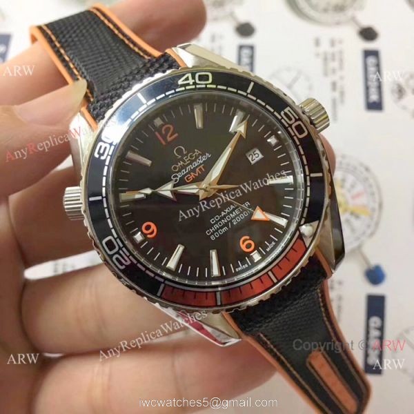 Omega Planet Ocean GMT 600m Blue Rubber Strap Omega Clone Watch