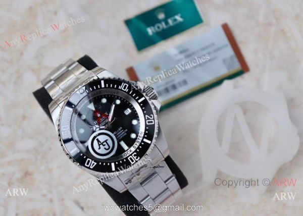 AJ Factory MAX Rolex Deepsea Black Replica Watch Stainless Steel