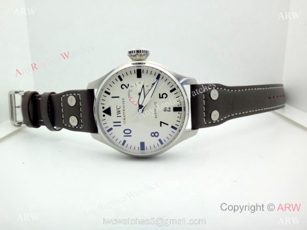 Copy IWC Big Pilot Le Petit Prince SS White Dial Watch with Power Reserve