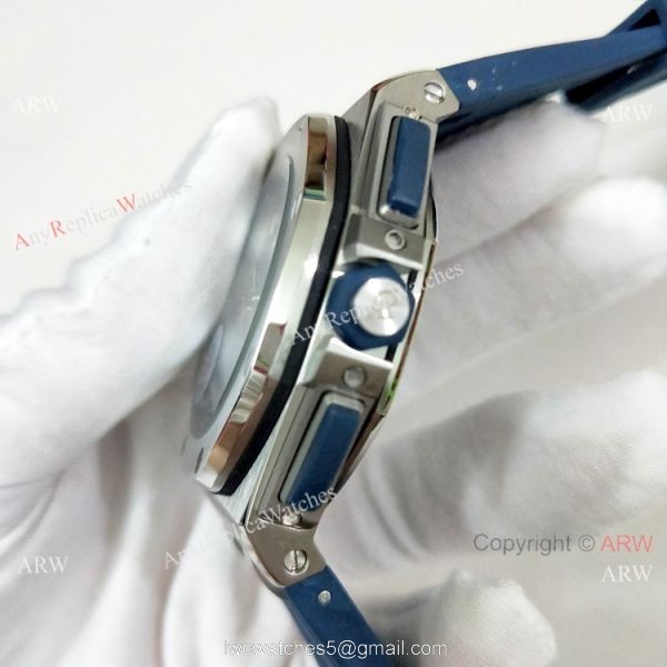 Fake Audemars Piguet Royal Oak Offshore Blue Rubber Strap Watch 44mm