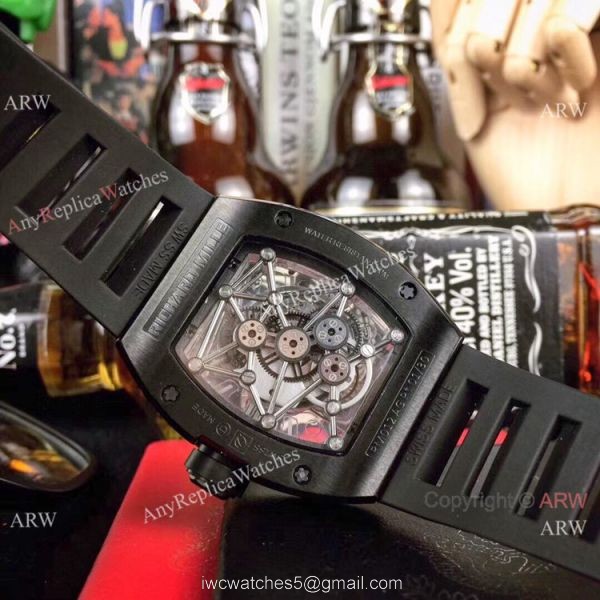 Richard Mille RM012 Rose Gold Rubber Strap Watch Swiss Quality