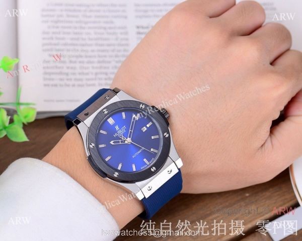 Copy Hublot Classic Fusion 42mm Watch SS Black Bezel