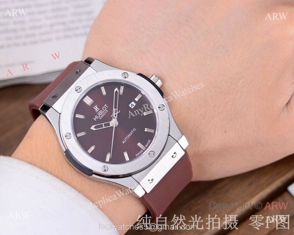 Copy Hublot Classic Fusion Watch 42mm SS Case Purple Dial