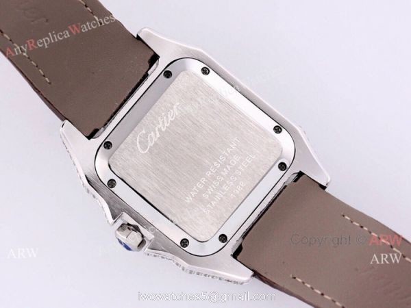 Buy Replica Cartier Santos Diamond Automatic Wrist SS Chocolate Dial
