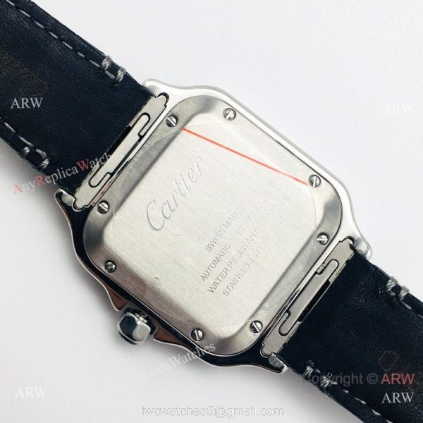 (GB) Swiss Replica Cartier Santos de Watch Two Tone Rose Gold White Dial