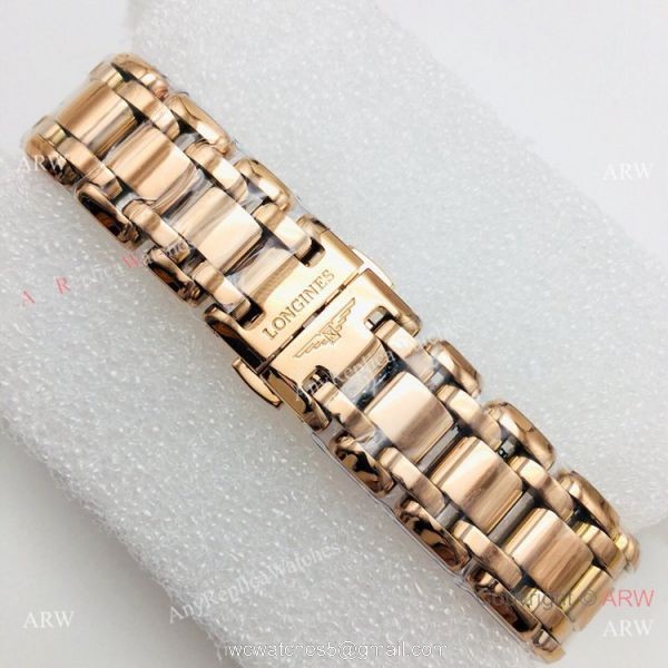 VSF Swiss Replica Longines PrimaLuna Lady Watch Rose Gold Diamond Bezel