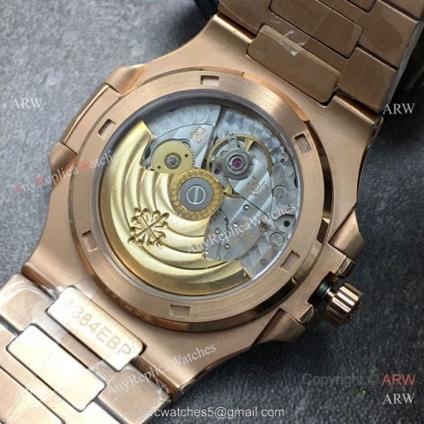 Swiss Grade Copy Patek Philippe Nautilus GBF CAL.324 Rose Gold White Dial Watch