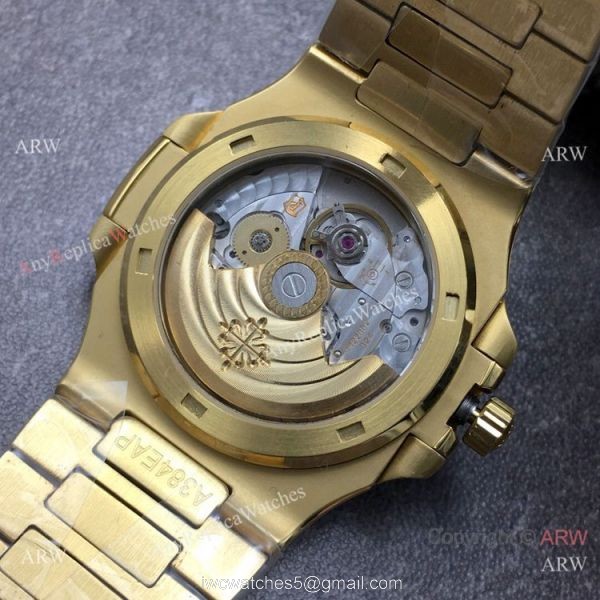 Swiss Grade 1 Copy Patek Philippe Nautilus GBF Swiss Cal.324 Yellow Gold Watch