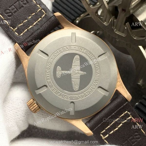 Super Clone IWC Big Pilots Spitfire Bronze Green Dial Watch Swiss 9015