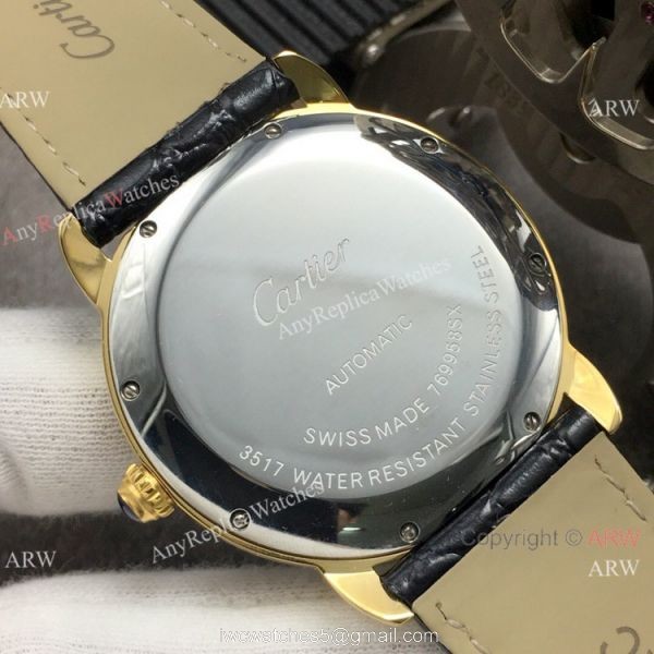 (GB)Swiss Replica Cartier Ronde Solo De Watch Gold Case Diamond Bezel