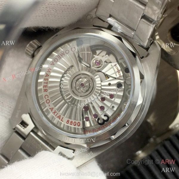 VS Factory Replica Omega Aqua Terra 150m Swiss 8800 Watch SS Blue Wave Dial