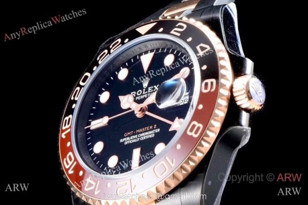 KS Factory Rolex GMT Master II Swiss ETA Root-Beer Two Tone Rose Gold PVD Watch