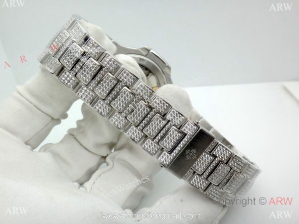 Best Replica Iced Out Patek Philippe Nautilus Men Watch Swiss Grade 1