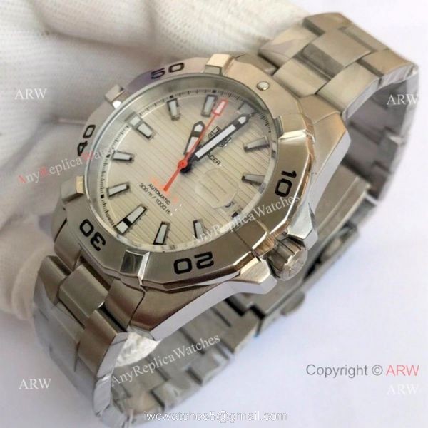 Wholesale Copy Tag Heuer Aquaracer Calibre 5 Watch Silver and White