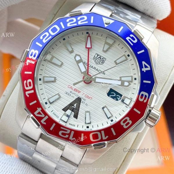 Copy Tag Heuer Aquaracer Calibre 7 GMT Watch New Blue Red Bezel