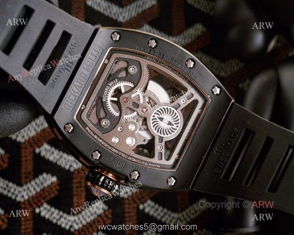 Limited Richard Mille Eagle Watch With Black Rubber Band For Mens Replica Ref RM 57-05