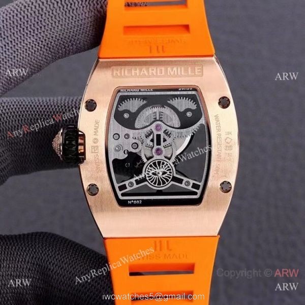 Swiss Quality Replica Richard Mille Goat Mask Automatic Watches Rose Gold