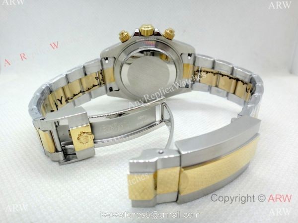 High Quality Copy Rolex Daytona Two Tone Gray Roman Watch 40mm