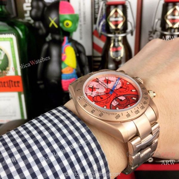Rolex Daytona All Black Red Dial 40mm Watches Rolex Blaken Replica