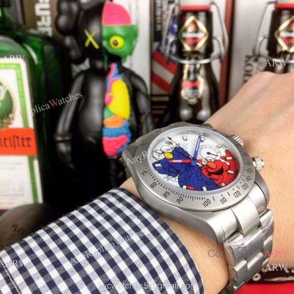 Rolex Blaken Replica Daytona Watches Blacksteel Blue&038;Red Dial