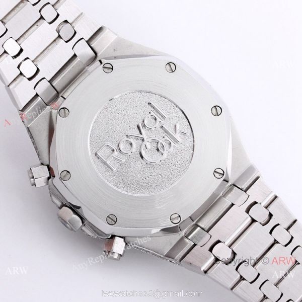 New Replica Audemars Piguet Royal Oak Full Iced Out Watch SS Arabic Scripts Dial