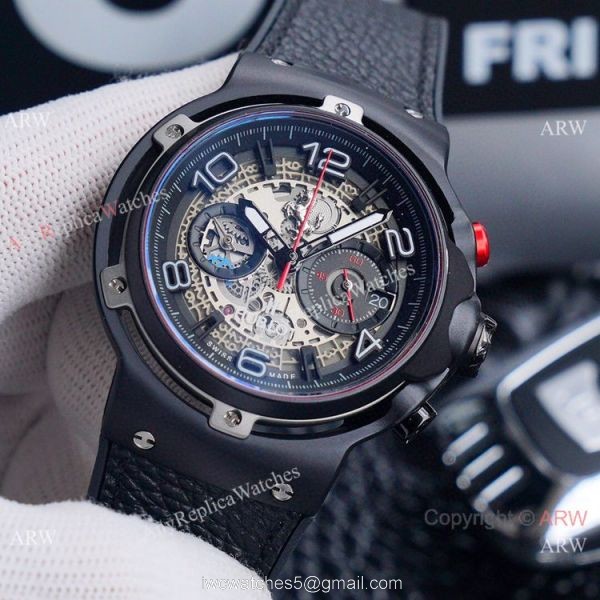 New Copy Hublot Classic Fusion Ferrari GT Chronograph Watches Black Case