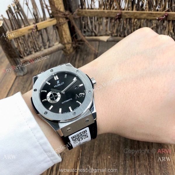 Fake Hublot Classic Fusion SS Black Dial Watches 42mm