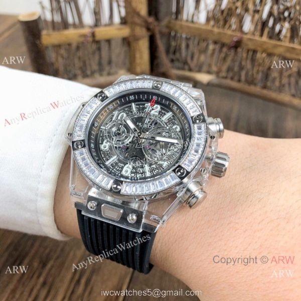 Big Bang Unico Diamond Bezel Hublot Transparent Watch New Replica