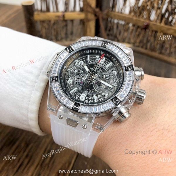Hublot Big Bang Unico Chronograph Watches Hublot Transparent Watch Diamond Bezel