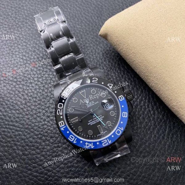 KS Factory Rolex GMT Master II Swiss ETA Black Blue Replica Watch with 2836 Movement