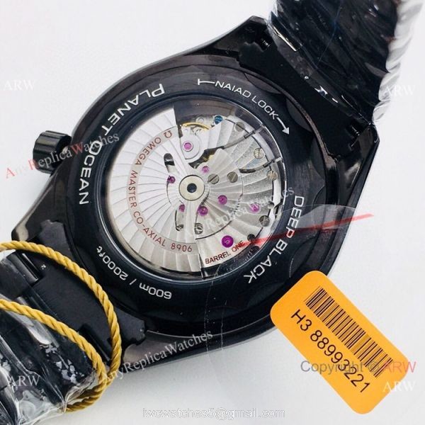 Swiss OE Factory Omega Planet Ocean Deep Black 600m All Black Watch Omega Seamaster Super Clone