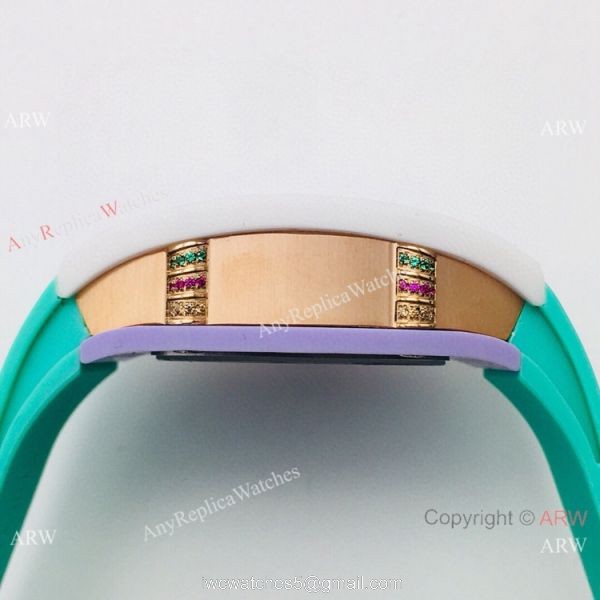 VS Factory Richard Mille AAA RM 07-03 Marshmallow BonBon Watch Green Rubber Strap