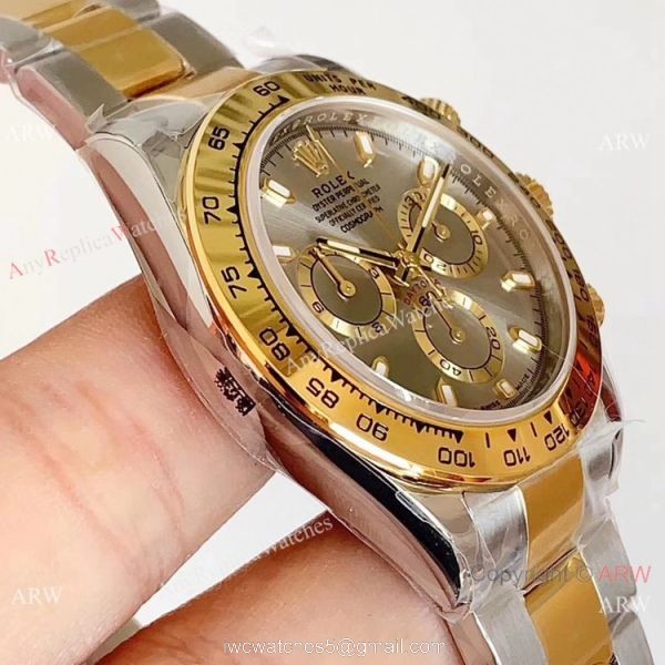 1:1 Best Edition Replica Rolex Daytona Gray Dial Two Tone Watch Noob Factory 4130