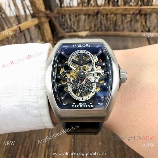 New Copy Franck Muller Vanguard Yachting Anchor Men Watch Skeleton Dial